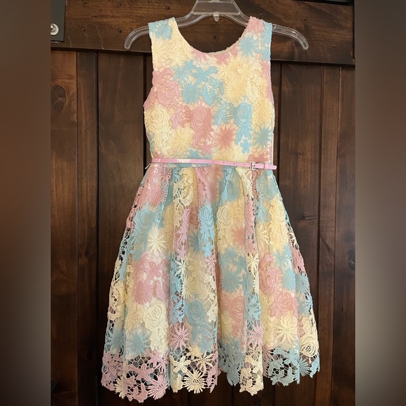 Knitworks Multicolor Lace Kids Dress - Picture 1 of 6